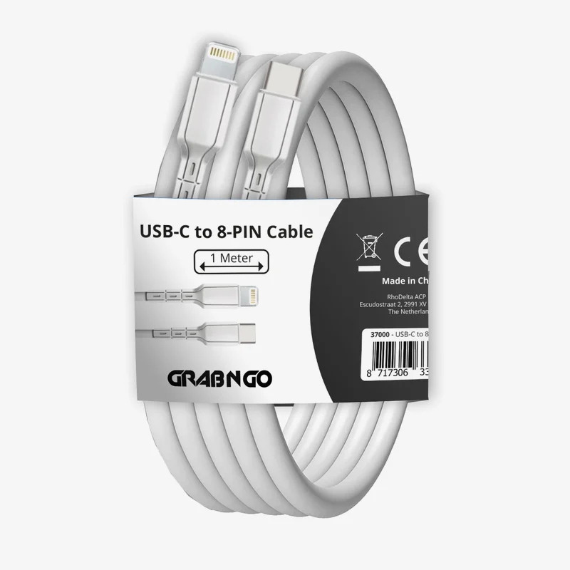 USB-C naar 8-pin kabel 1 m · wit