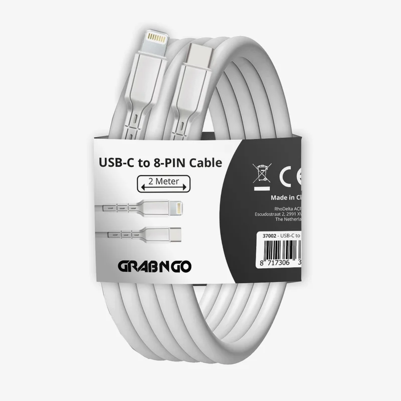 USB-C naar 8-pin kabel 2 m · wit