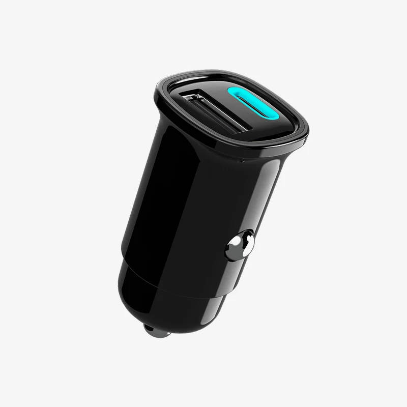 Autolader USB + USB-C 30W Zwart