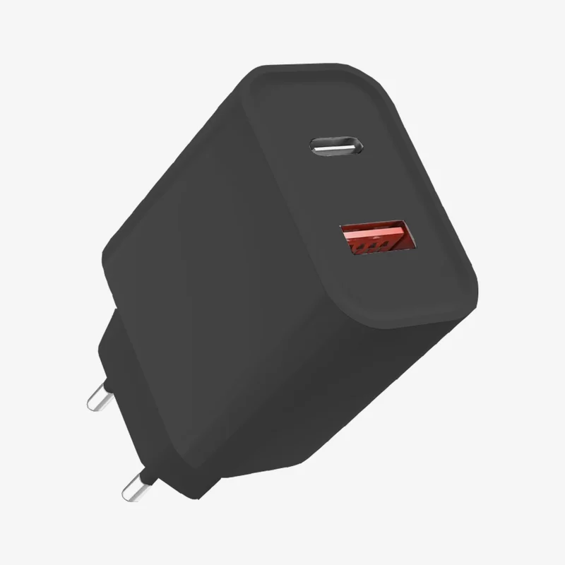 20W thuislader USB + USB-C Zwart